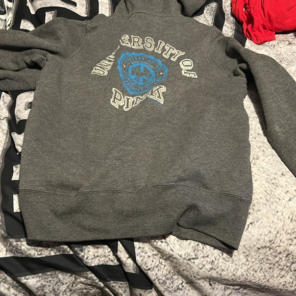 PINK Victoria's Secret Gray jacket with Blue Logo - Picture 2 of 3